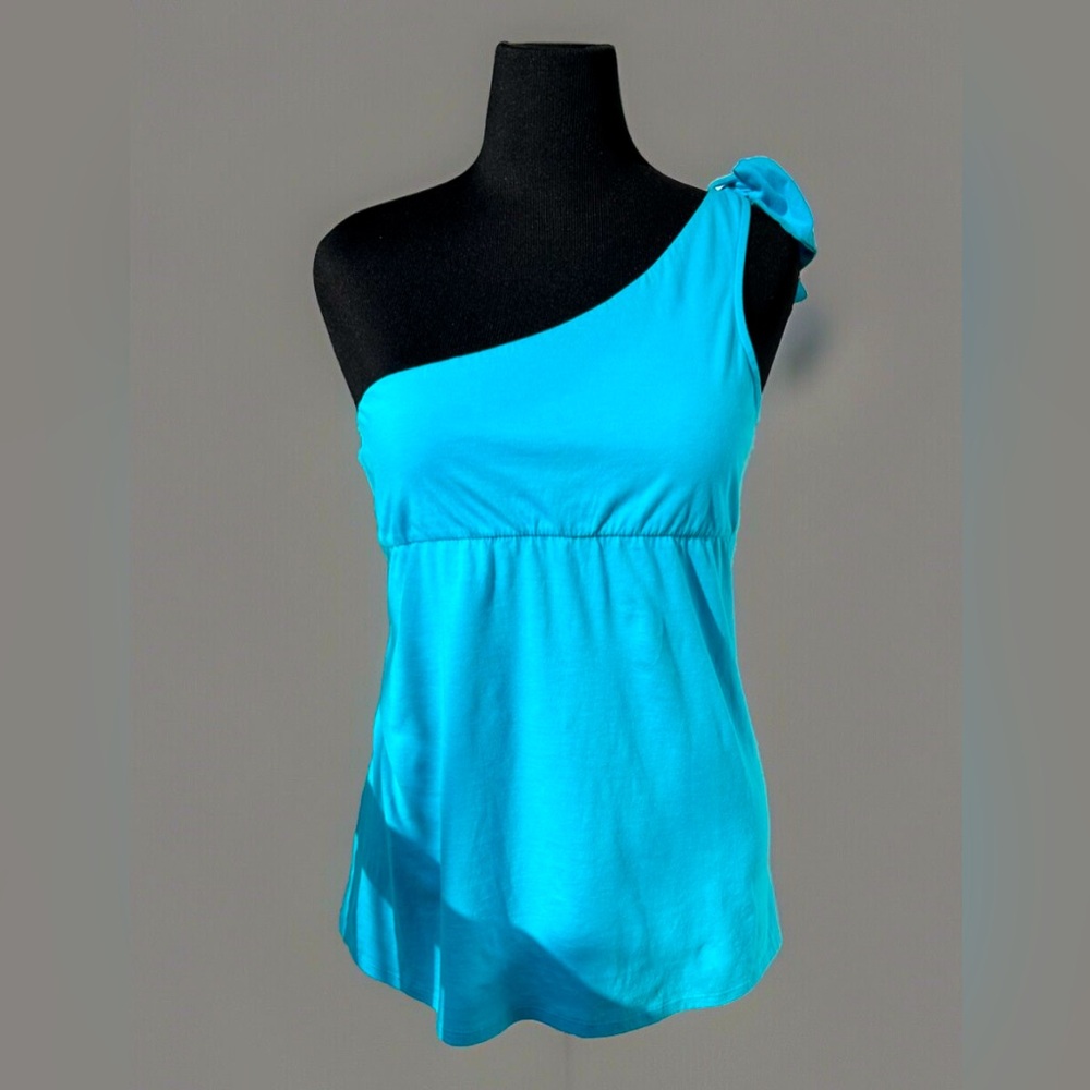 Lilly Pulitzer Sunday turquoise one shoulder top NWOT L